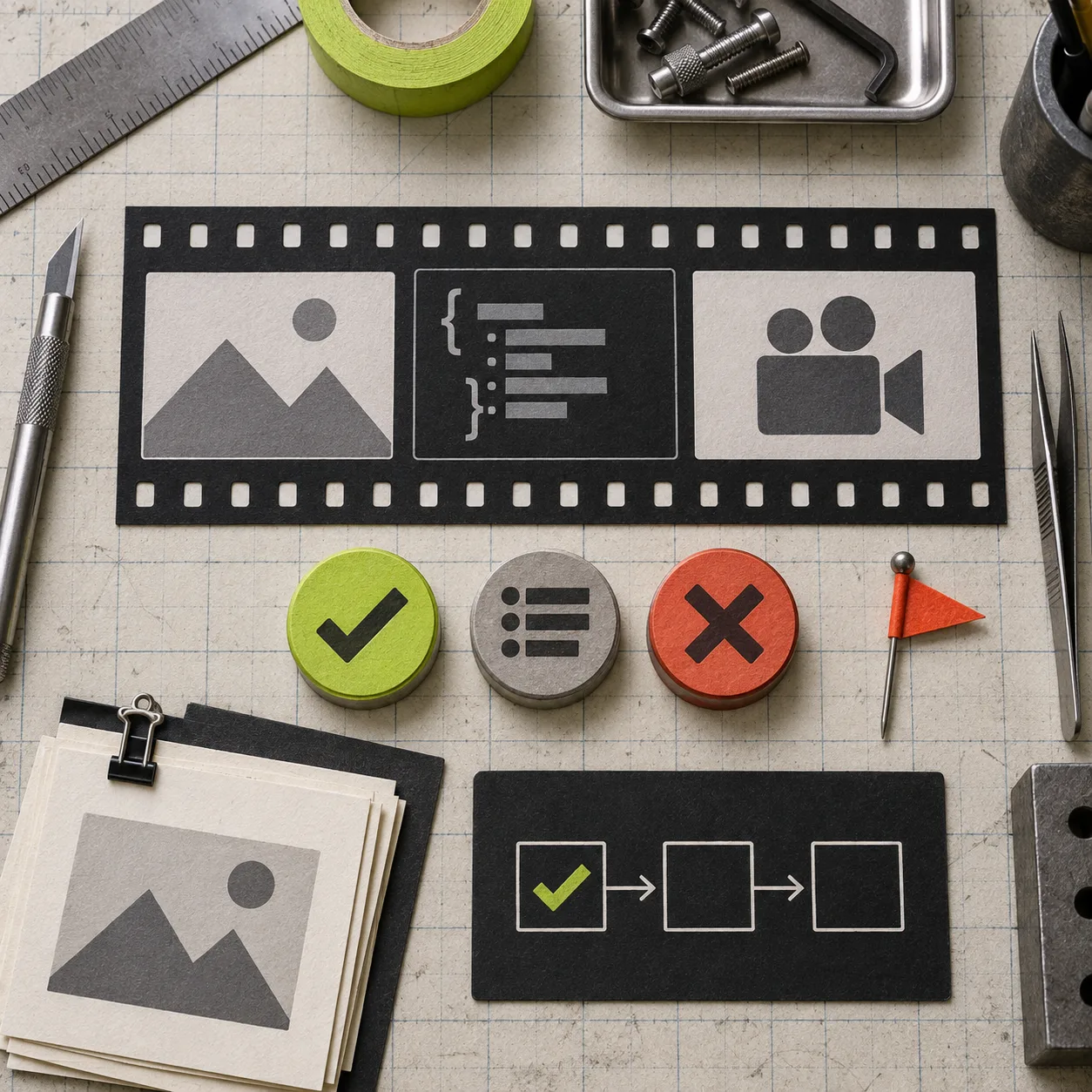 Inspection board for an AI-generated video draft