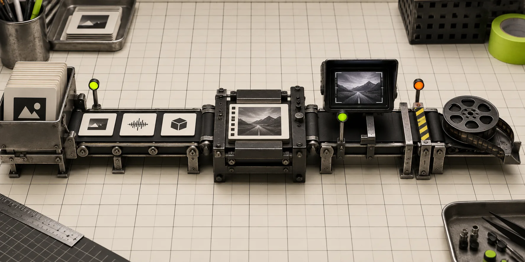 Portable video workflow from source data through preview