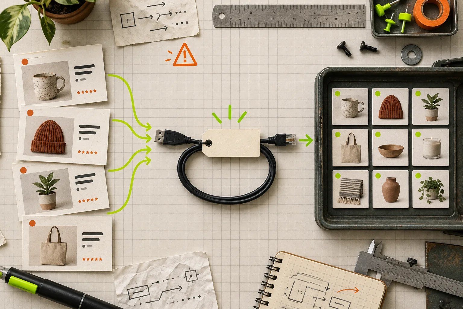 Three-step Etsy catalog data-feed setup