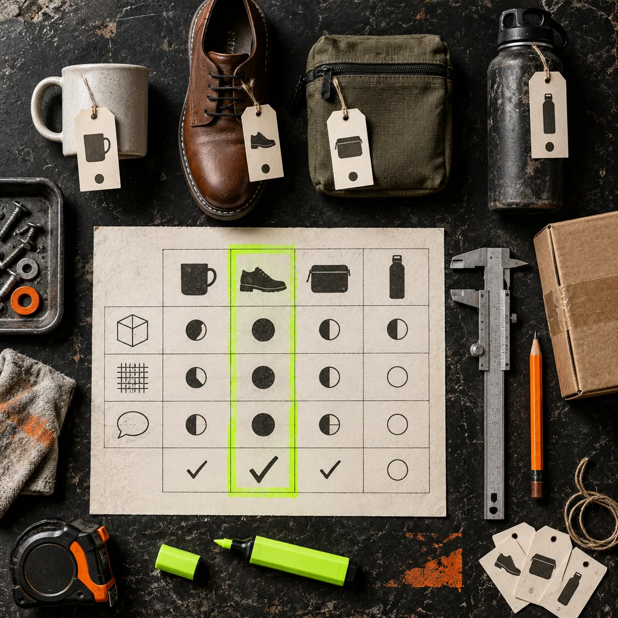 Workshop scorecard for selecting a first Shopify product for 3D capture