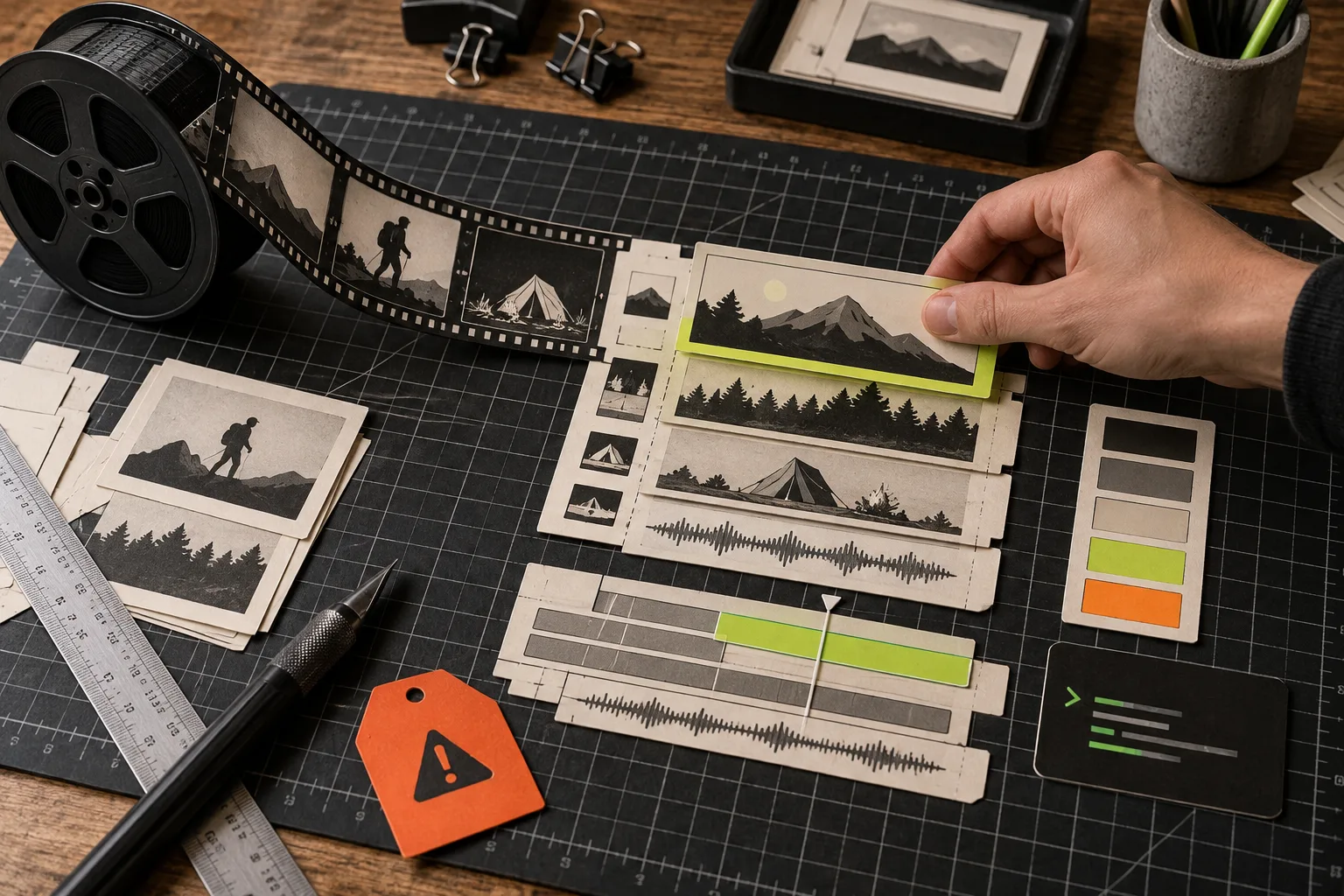 Editable layers and timing blocks for a launch trailer