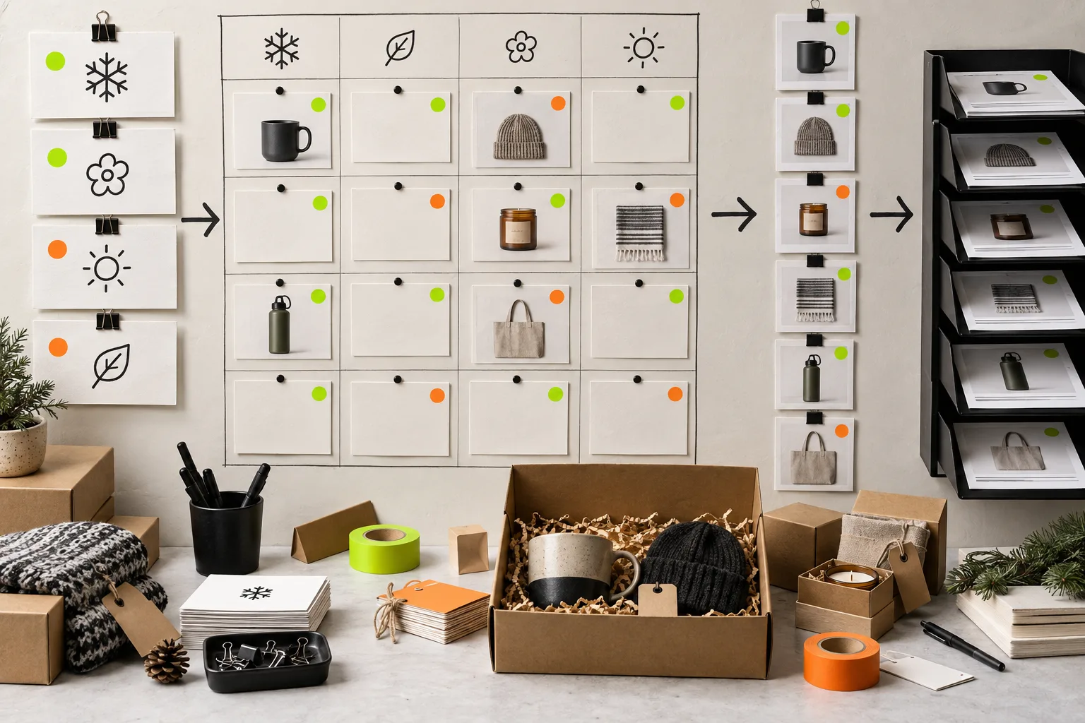 A repeatable seasonal content calendar moving toward publication