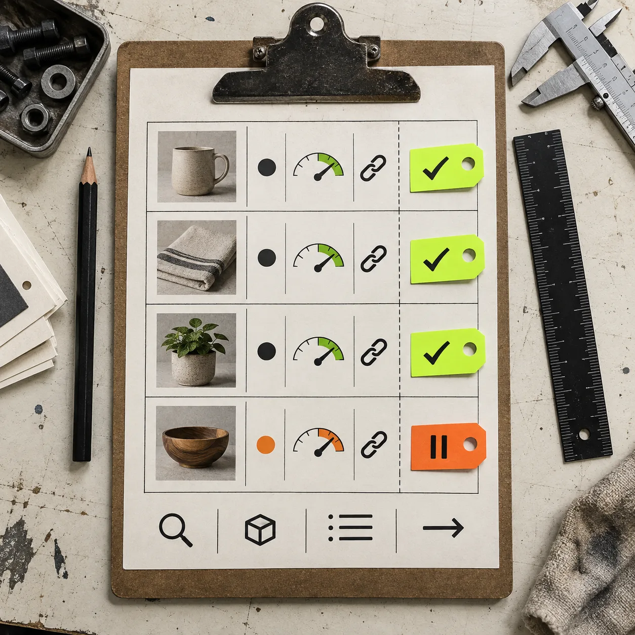 Quality-control checklist for product listing data before catalog sync
