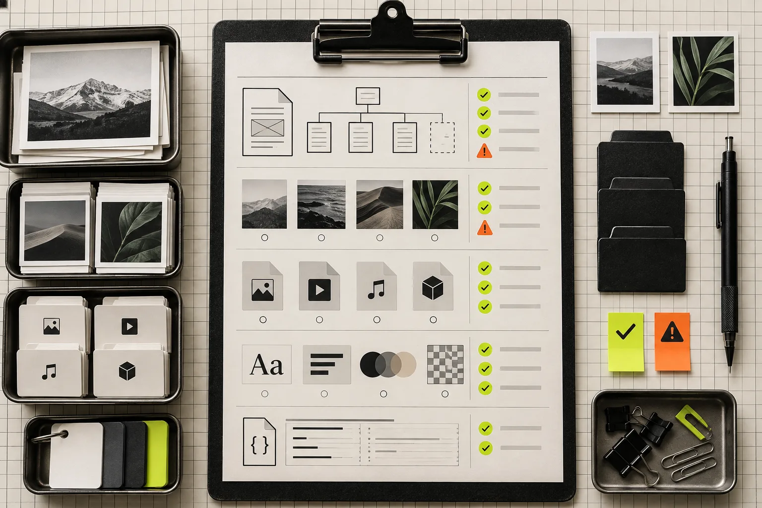 Field checklist for a Framer export inventory