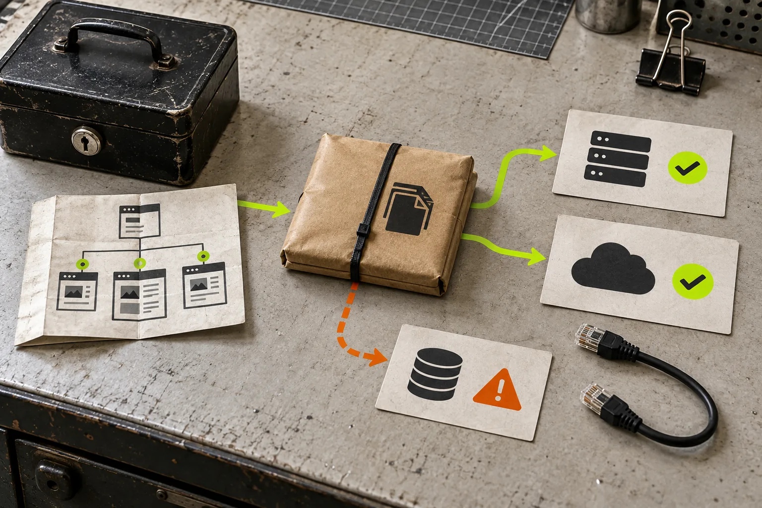 Static-site deployment handoff with verified hosting destinations and rollback warning