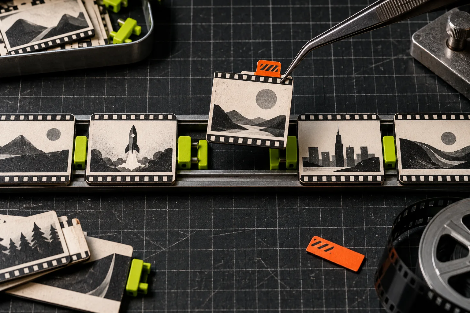 Editable physical scene timeline with a revised frame