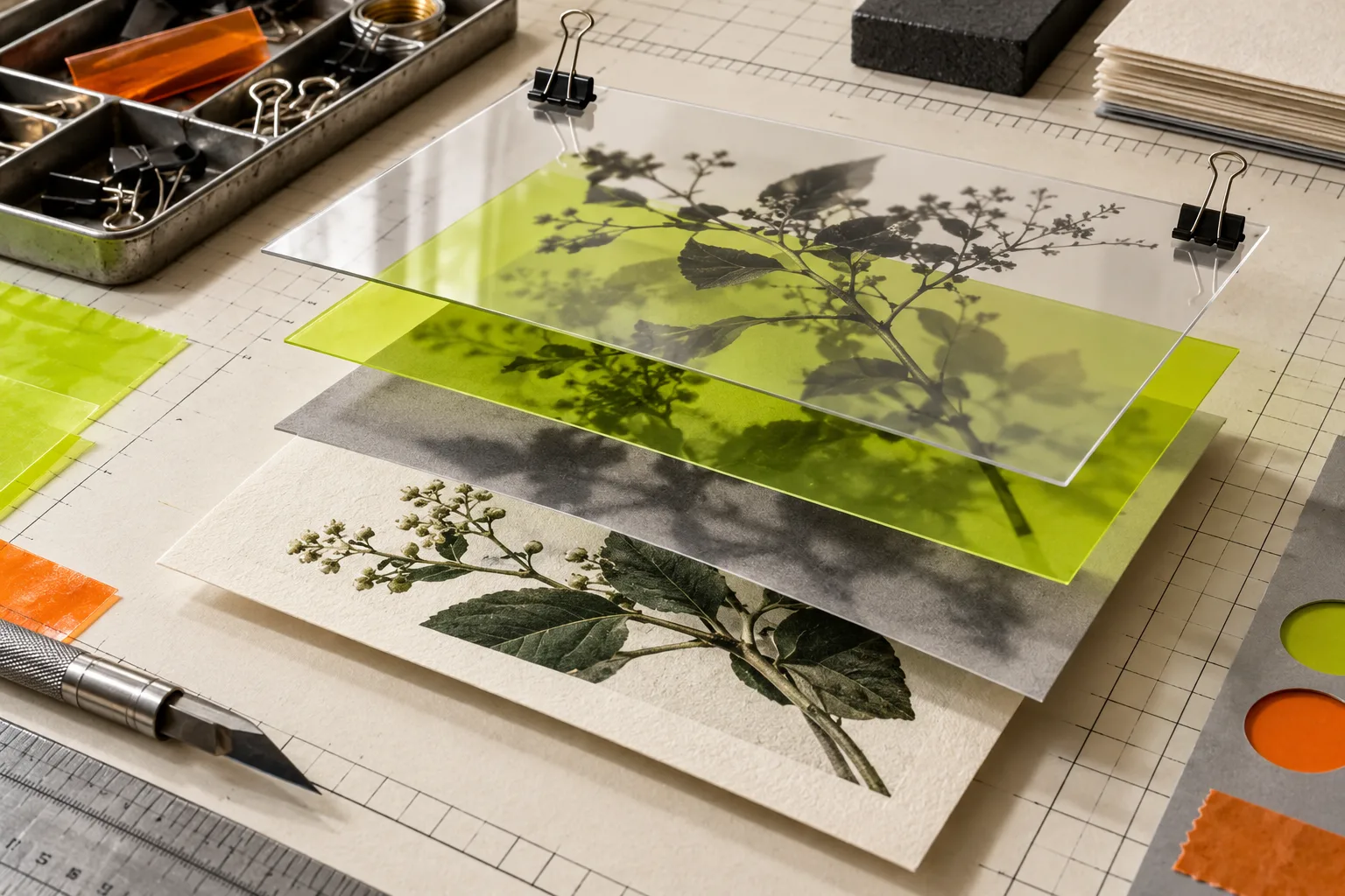 Stacked transparent layers for non-destructive image editing