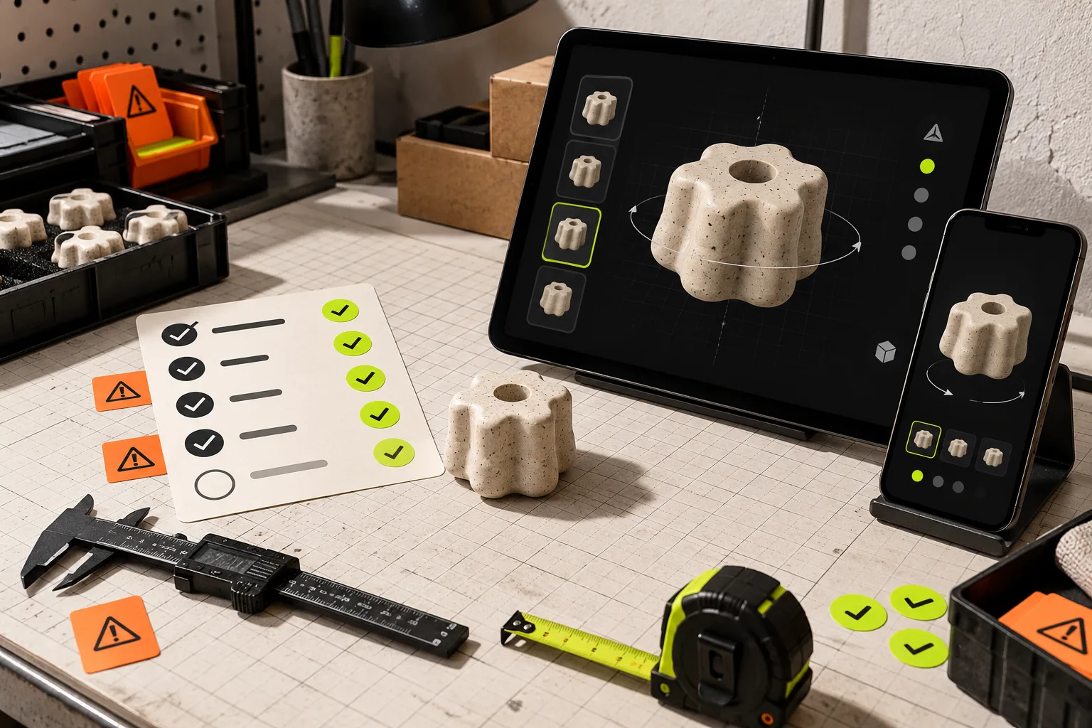 Product page 3D model quality-control station