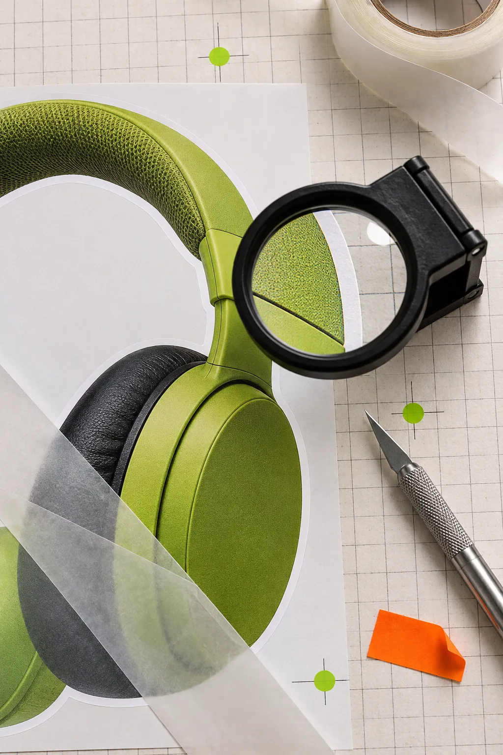 Loupe checking a product cutout edge