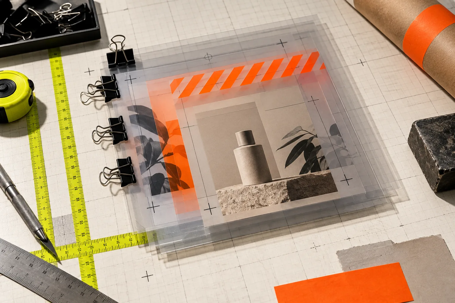 Transparent layer stack for an editable campaign master