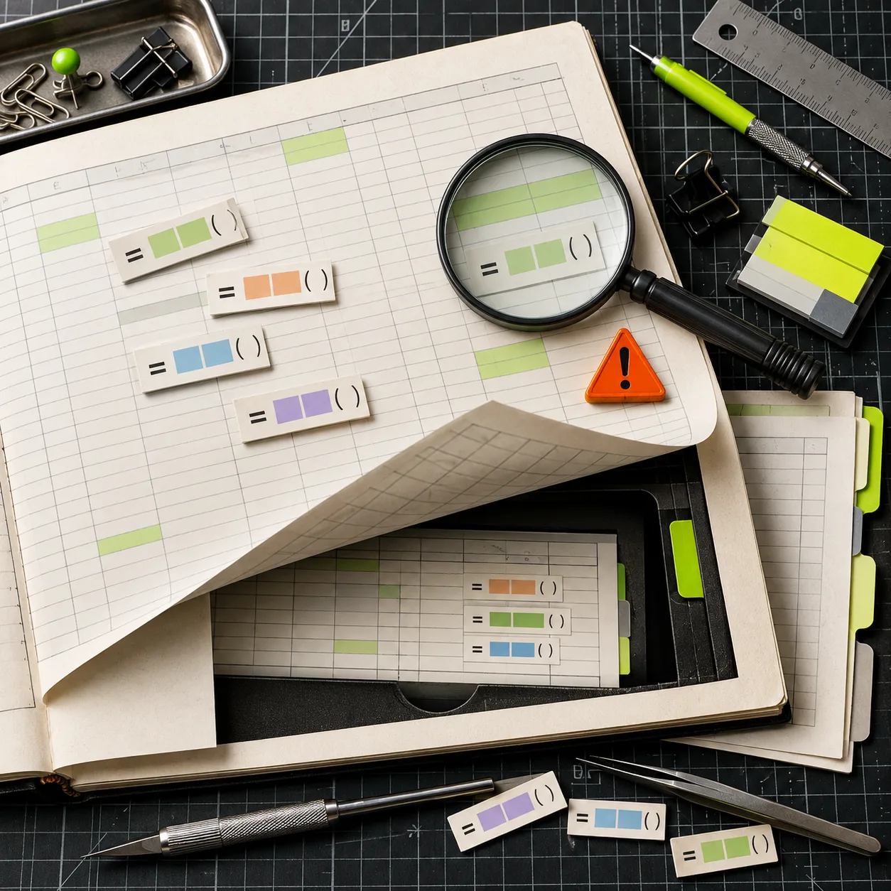 Workbook audit revealing hidden formula layers