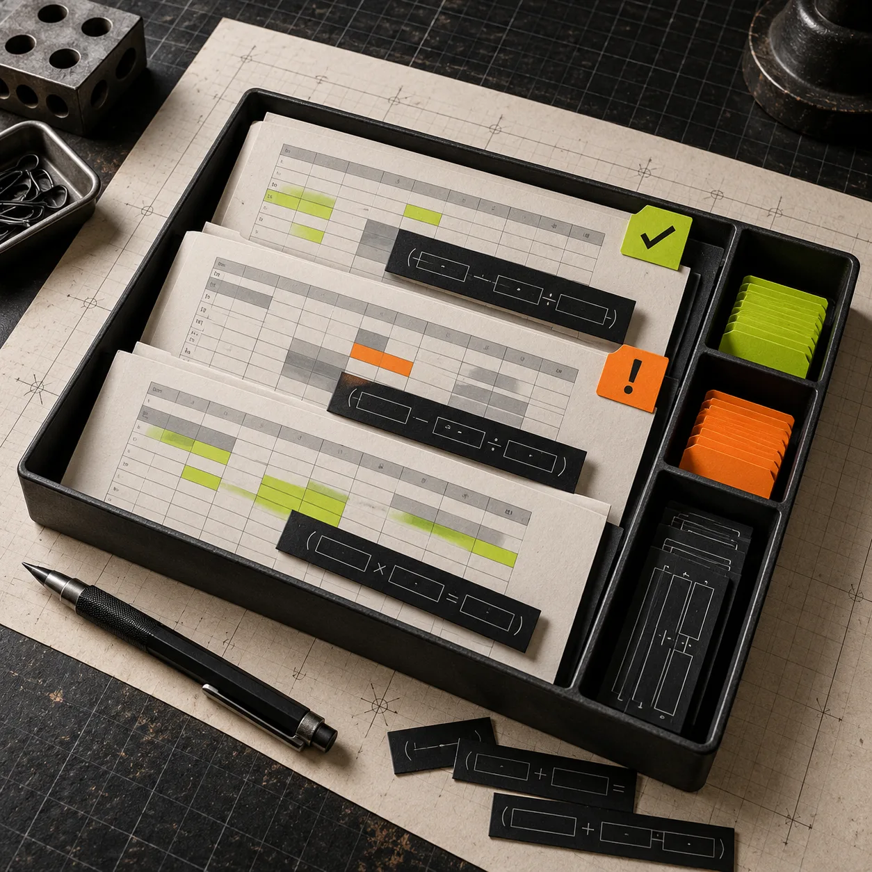 Formula inventory organized for practical review